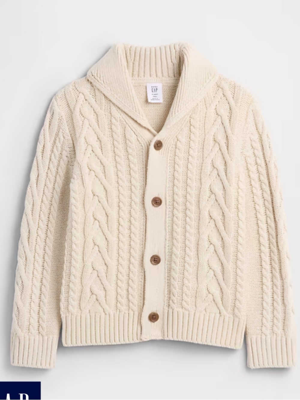 LIKE NEW GAP Baby Cream Cable Knit Cardigan Size 6-12 months - adorable classic